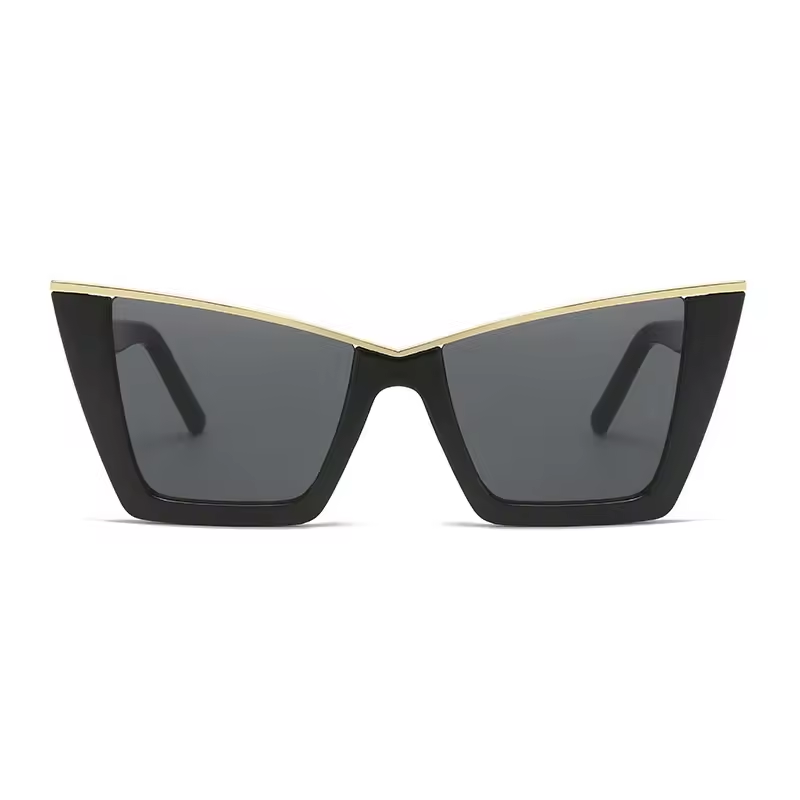 Black Gold Fashion Oversized Sun Women Cat Eye Sunglasses
