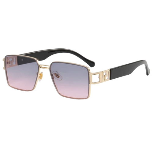 Fashionable Pink Tinted Metal Frame UV400 Sunglasses